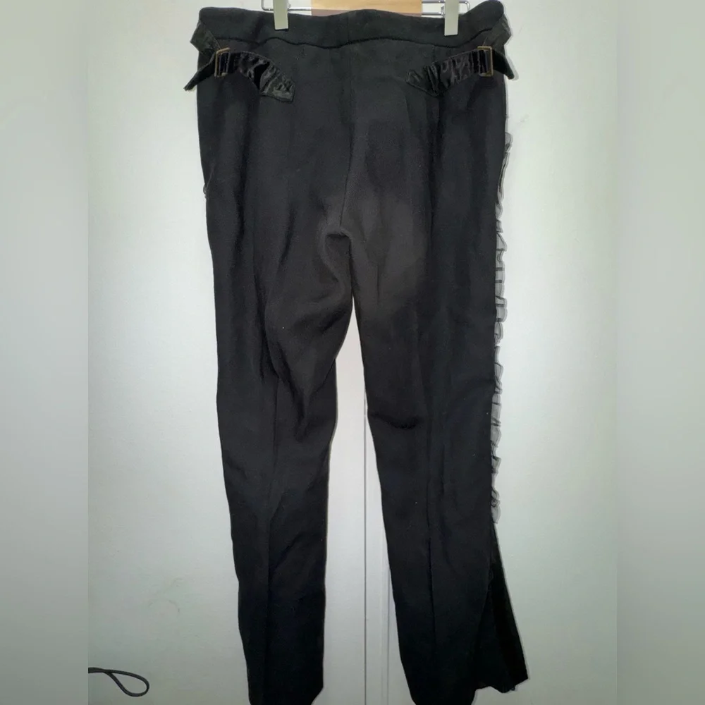 Paul Smith black wool pants with ruffle details size 8